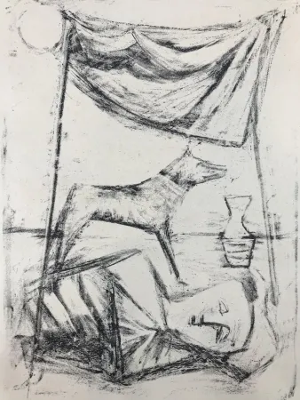 Litografia Campigli - SOTTO LA TENDA