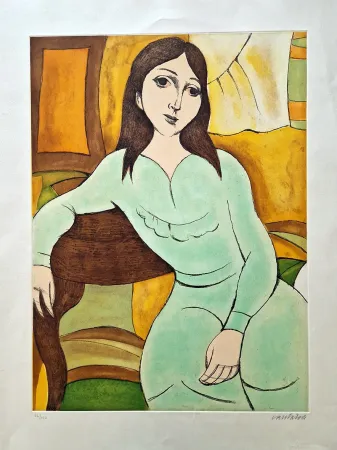 Acquaforte E Acquatinta Cantatore - Ragazza