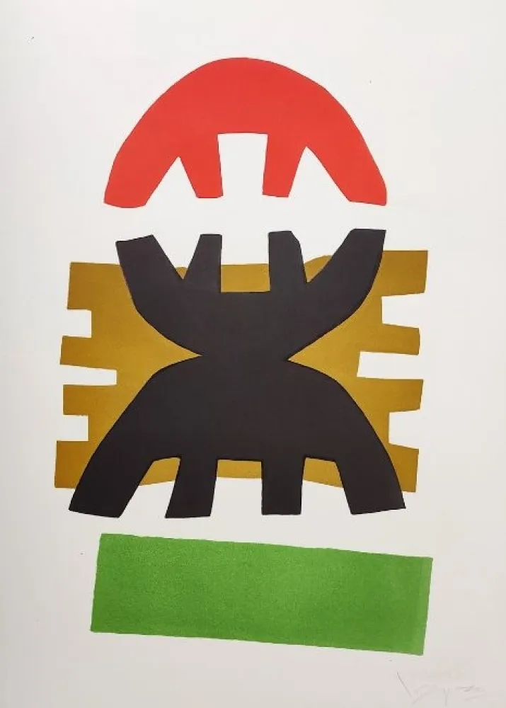 Litografia Capogrossi - Biglietto di auguri per la Galerie im Erker