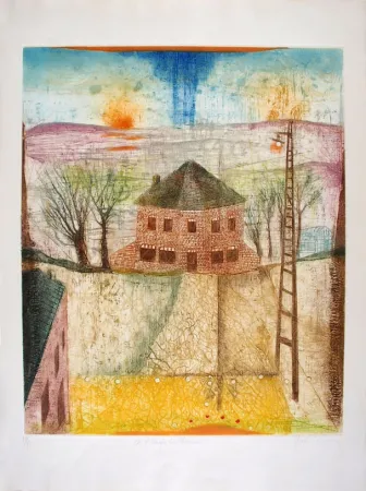 Acquaforte E Acquatinta Carcan - A l'angle du chemin