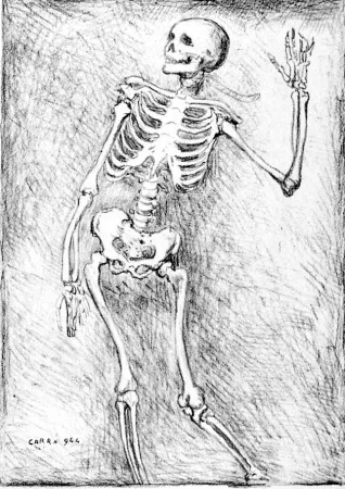 Litografia Carra - Scheletro danzante