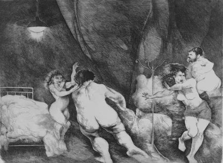 Acquaforte Carrera - Il ratto delle Sabine