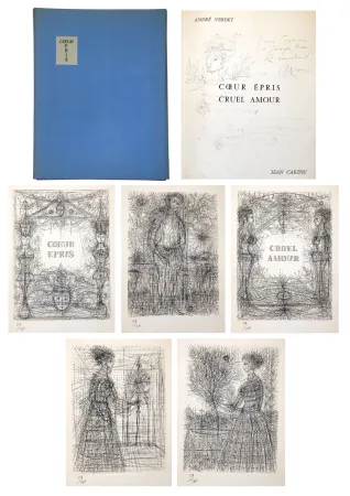 Libro Illustrato Carzou - André VERDET Coeur épris, cruel amour. Pointes sèches originales de Jean Carzou