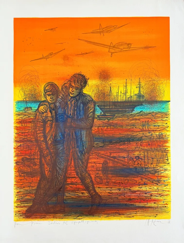 Litografia Carzou - Le débarquement