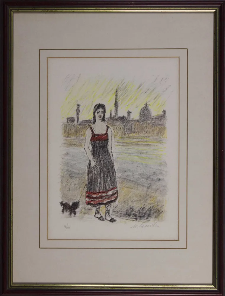 Litografia Cascella - Firenze Ponte San Nicolò