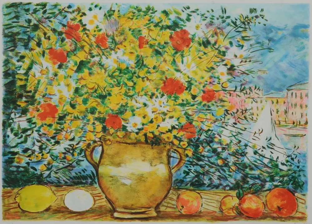 Litografia Cascella - Vaso di fiori