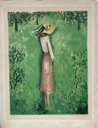 Litografia Cassigneul  - Jean-Pierre Cassigneul (né en 1935) Les Pommiers -  1974.