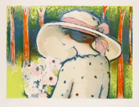 Litografia Cassigneul  - Les Arbes Rouge