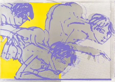 Litografia Castelli - Sans titre (Silver Version)