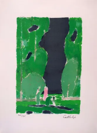 Litografia Cathelin - Clairière à Ceylan I - Clearing in Ceylan I