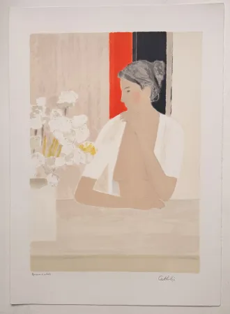 Litografia Cathelin - Le bouquet blanc