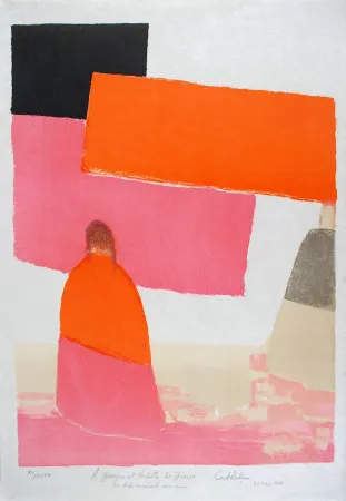 Litografia Cathelin - Les deux Indiennes, Mexique 2 - The two Indian women, Mexico 2