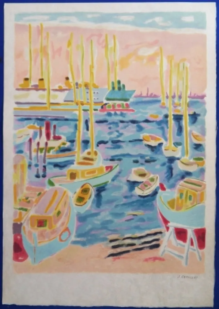 Litografia Cavailles - Le port de Cannes
