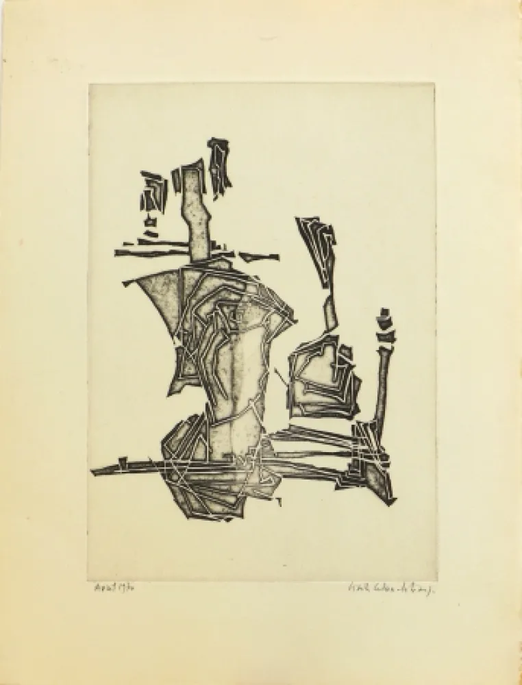 Incisione Celan Lestrange - Sans titre