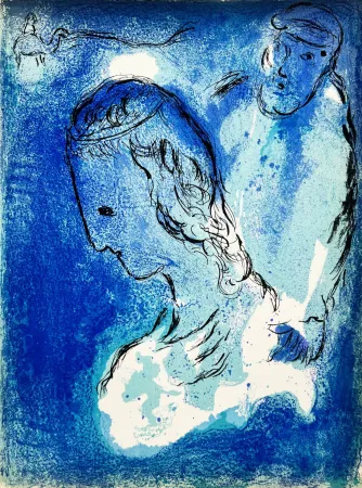 Litografia Chagall - Abraham und Sarah