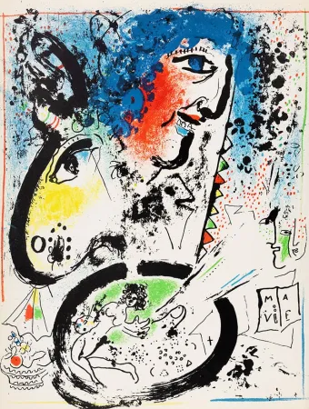 Litografia Chagall - Auto-portrait