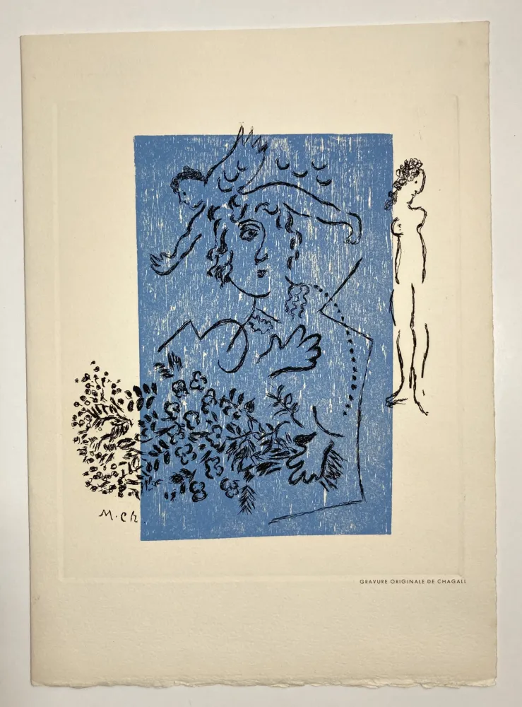 Acquaforte E Acquatinta Chagall - Carte de voeux 1963