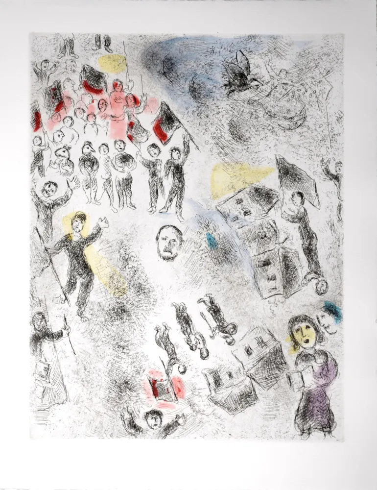 Acquaforte E Acquatinta Chagall - Celui qui dit les choses sans rien dire, 1976 - PLATE 5