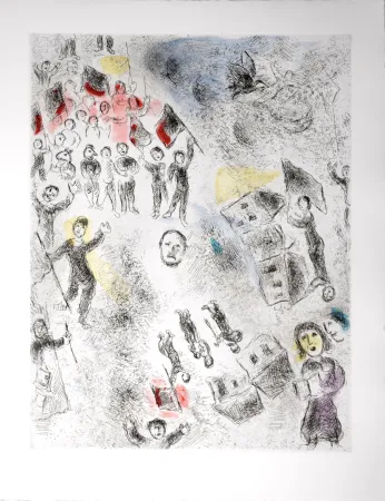 Acquaforte E Acquatinta Chagall - Celui qui dit les choses sans rien dire, 1976 - PLATE 5