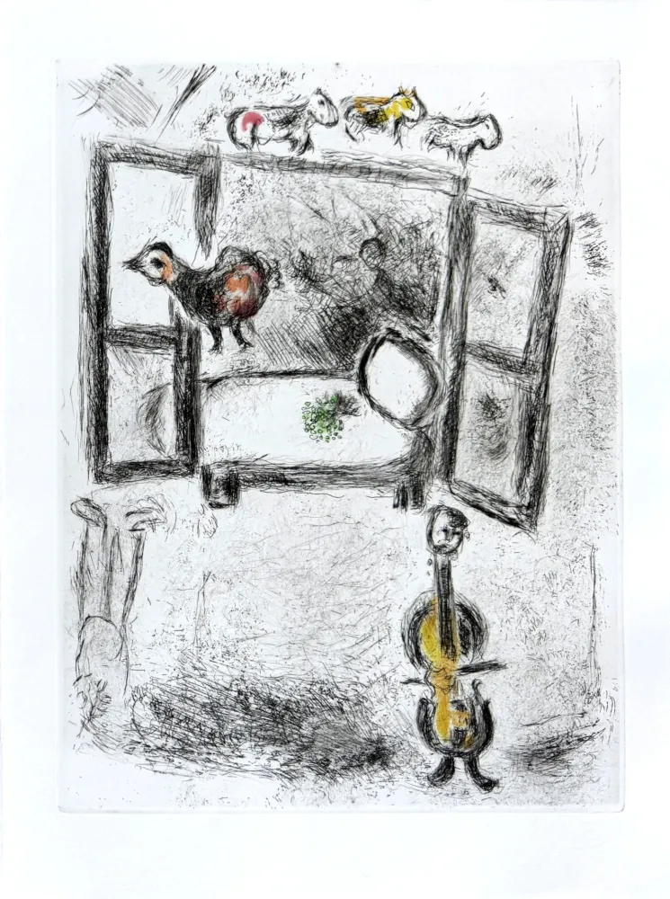 Acquaforte Chagall - Celui qui dit les choses sans rien dire, Planche II
