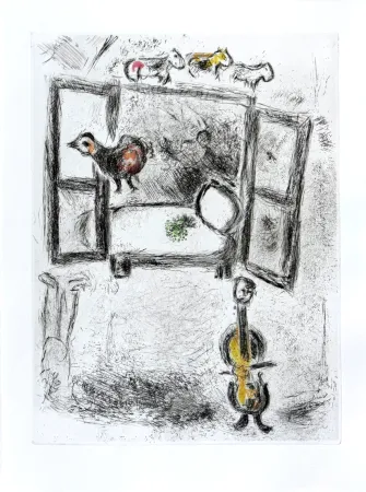 Acquaforte Chagall - Celui qui dit les choses sans rien dire, Planche II