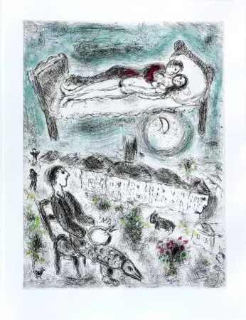 Acquaforte Chagall - Celui qui dit les choses sans rien dire, Planche III