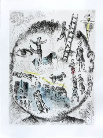 Acquaforte Chagall - Celui qui dit les choses sans rien dire, Planche V