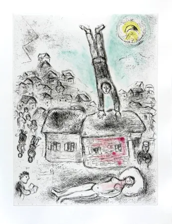 Acquaforte Chagall - Celui qui dit les choses sans rien dire, Planche X