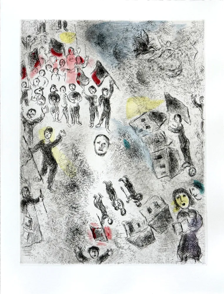 Acquaforte Chagall - Celui qui dit les choses sans rien dire, Planche XI