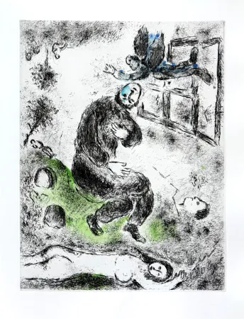 Acquaforte Chagall - Celui qui dit les choses sans rien dire, Planche XII