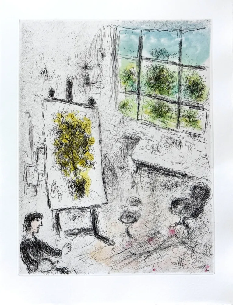 Acquaforte Chagall - Celui qui dit les choses sans rien dire, Planche XIII
