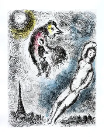 Acquaforte Chagall - Celui qui dit les choses sans rien dire, Planche XIV