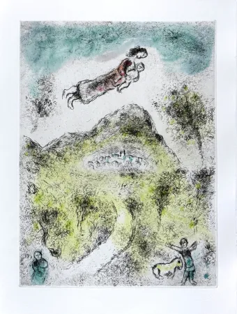 Acquaforte E Acquatinta Chagall - Celui qui dit les choses sans rien dire, Planche XIX