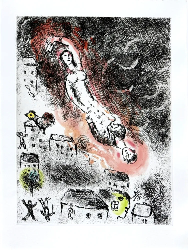Acquaforte Chagall - Celui qui dit les choses sans rien dire, Planche XV