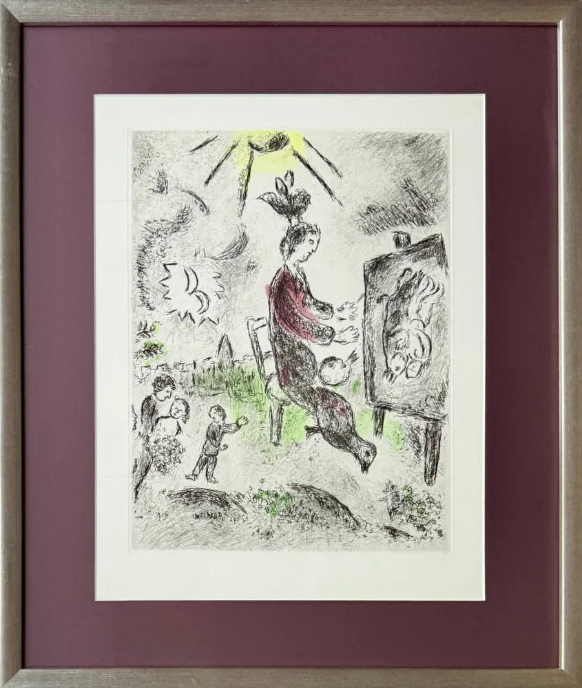 Acquaforte E Acquatinta Chagall - Celui qui dit les choses sans rien dire, Planche XVI