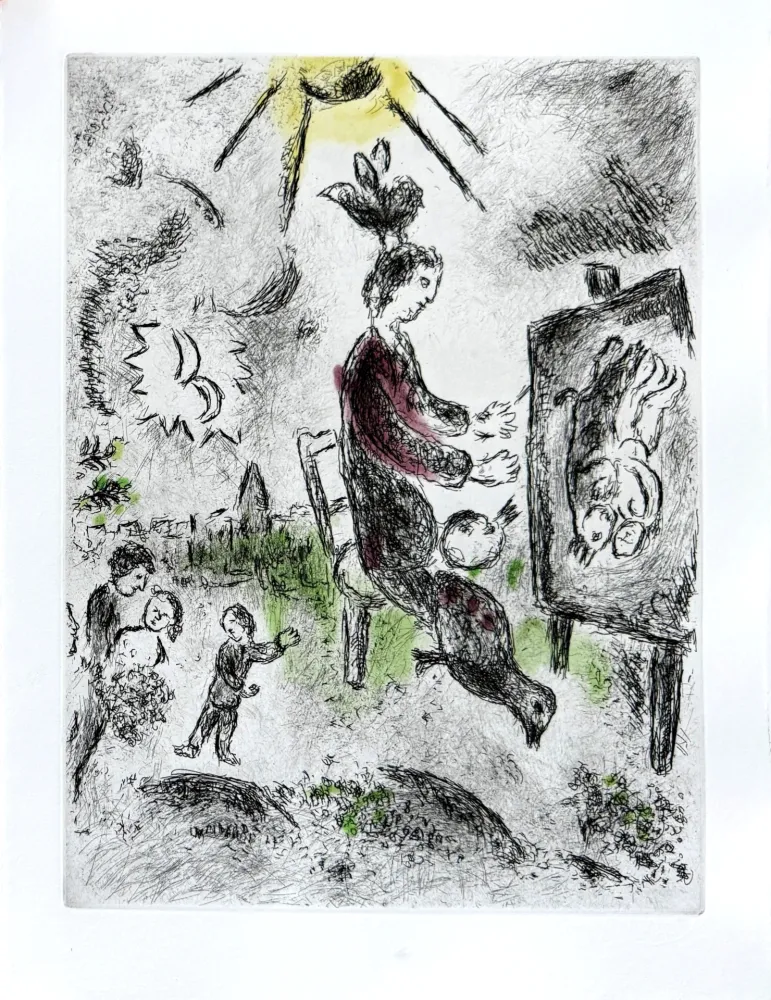 Acquaforte Chagall - Celui qui dit les choses sans rien dire, Planche XVI