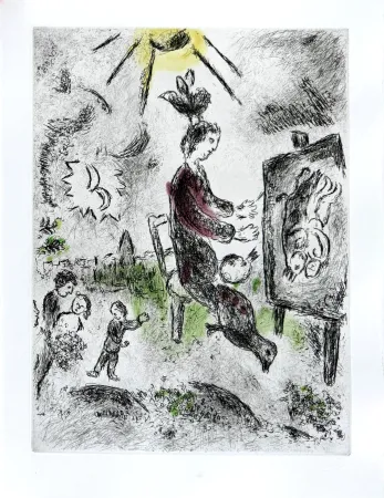 Acquaforte Chagall - Celui qui dit les choses sans rien dire, Planche XVI