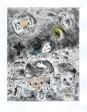 Acquaforte E Acquatinta Chagall - Celui qui dit les choses sans rien dire, Planche XVII