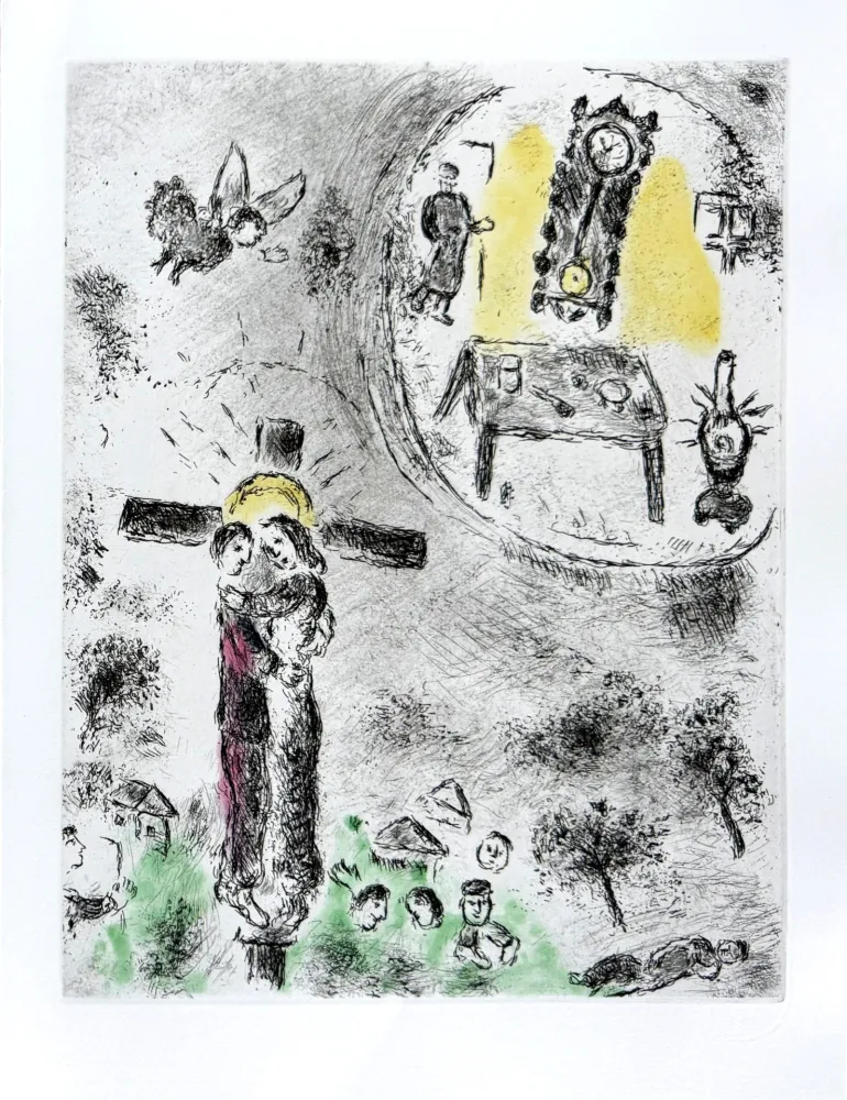 Acquaforte E Acquatinta Chagall - Celui qui dit les choses sans rien dire, Planche XX
