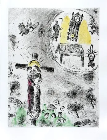 Acquaforte E Acquatinta Chagall - Celui qui dit les choses sans rien dire, Planche XX