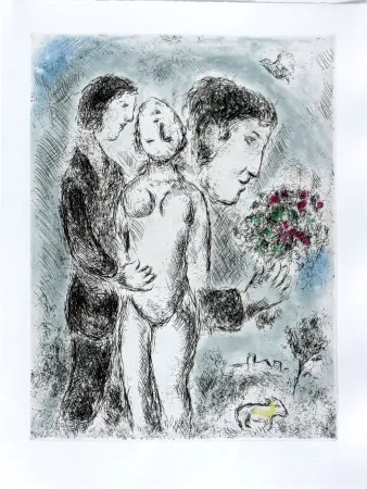 Acquaforte E Acquatinta Chagall - Celui qui dit les choses sans rien dire, Planche XXI