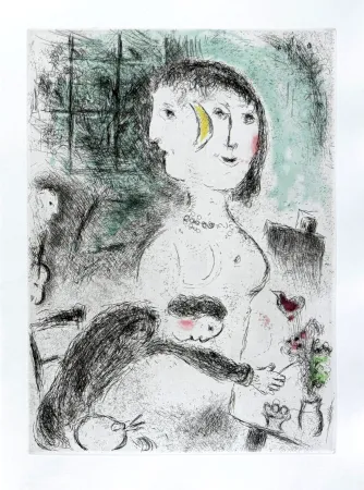 Acquaforte E Acquatinta Chagall - Celui qui dit les choses sans rien dire, Planche XXIII