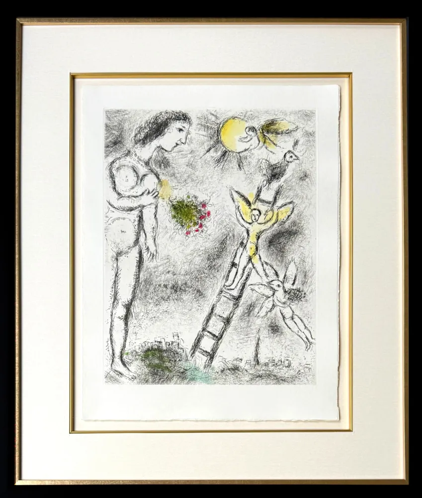 Acquaforte E Acquatinta Chagall - Celui qui dit les choses sans rien dire, Planche XXIV