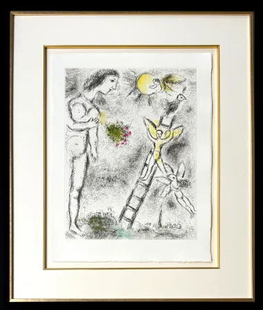 Acquaforte E Acquatinta Chagall - Celui qui dit les choses sans rien dire, Planche XXIV
