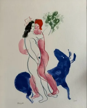 Litografia Chagall - Colour Amour, La Bette Bleu
