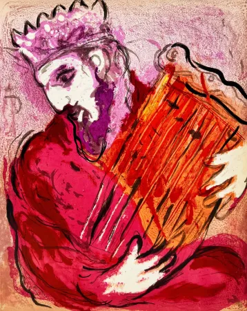 Litografia Chagall - David and His Harp