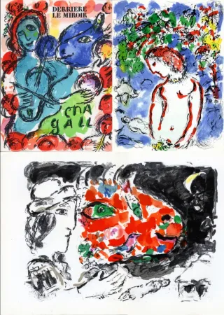 Libro Illustrato Chagall - Derrière Le Miroir n° 198 - CHAGALL. 3 LITHOGRAPHIES ORIGINALES. Exemplaire signé par Chagall et Aragon (1972)