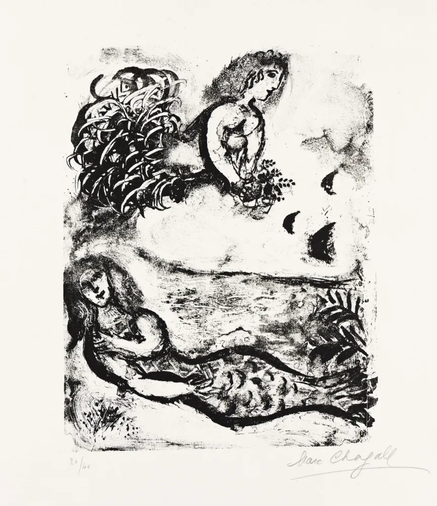 Litografia Chagall - Deux Sirènes (Two Sirens)