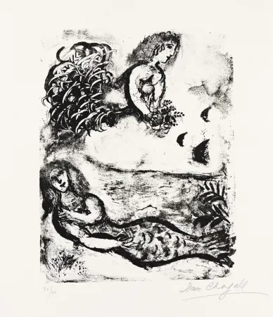 Litografia Chagall - Deux Sirènes (Two Sirens)