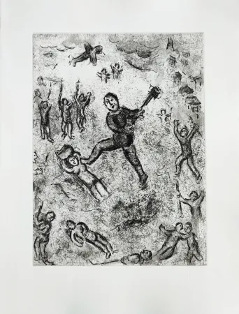 Acquaforte Chagall - Et sur la terre